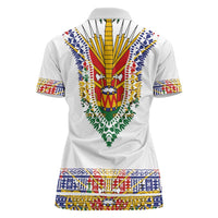 Haiti Flag Traditional Dashiki Women Polo Shirt White Color LT03 - Polynesian Pride