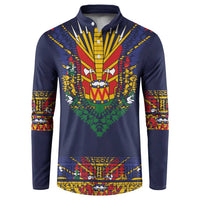 Haiti Flag Traditional Dashiki Button Sweatshirt Black Color LT03 Black - Polynesian Pride
