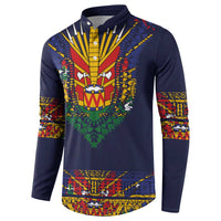 Haiti Flag Traditional Dashiki Button Sweatshirt Black Color LT03 - Polynesian Pride