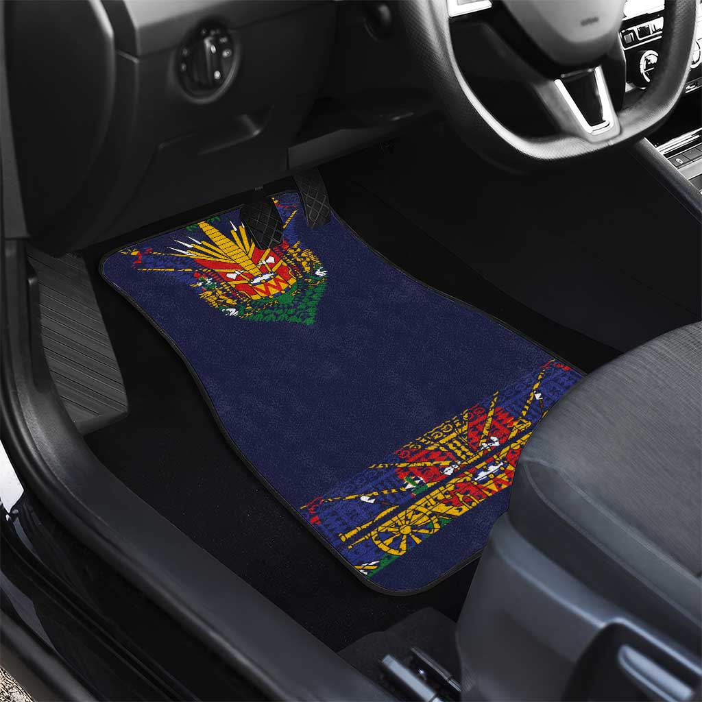 Haiti Flag Traditional Dashiki Car Mats Black Color LT03 - Polynesian Pride