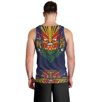 Haiti Flag Traditional Dashiki Men Tank Top Black Color LT03 - Polynesian Pride