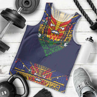 Haiti Flag Traditional Dashiki Men Tank Top Black Color LT03 - Polynesian Pride