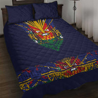 Haiti Flag Traditional Dashiki Quilt Bed Set Black Color LT03 Black - Polynesian Pride