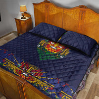Haiti Flag Traditional Dashiki Quilt Bed Set Black Color LT03 - Polynesian Pride