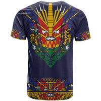 Haiti Flag Traditional Dashiki T Shirt Black Color LT03 - Polynesian Pride