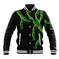 Hawaii Maile Lei Baseball Jacket Aloha Black Color LT03 Unisex Black - Polynesian Pride
