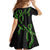 Hawaii Maile Lei Family Matching Long Sleeve Bodycon Dress and Hawaiian Shirt Aloha Black Color