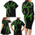 Hawaii Maile Lei Family Matching Long Sleeve Bodycon Dress and Hawaiian Shirt Aloha Black Color