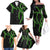 Hawaii Maile Lei Family Matching Off The Shoulder Long Sleeve Dress and Hawaiian Shirt Aloha Black Color