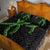 Hawaii Maile Lei Quilt Bed Set Aloha Black Color