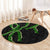 Hawaii Maile Lei Round Carpet Aloha Black Color