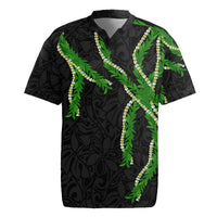 Hawaii Maile Lei Rugby Jersey Aloha Black Color LT03 Black - Polynesian Pride