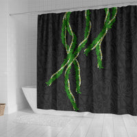 Hawaii Maile Lei Shower Curtain Aloha Black Color LT03 - Polynesian Pride