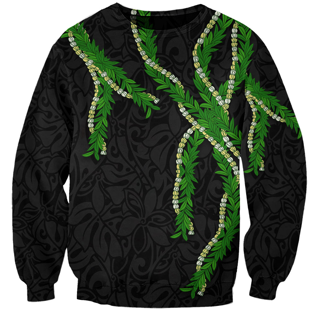 Hawaii Maile Lei Sweatshirt Aloha Black Color LT03 Unisex Black - Polynesian Pride