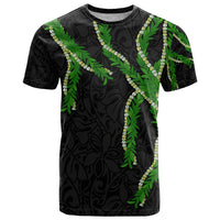 Hawaii Maile Lei T Shirt Aloha Black Color LT03 Black - Polynesian Pride