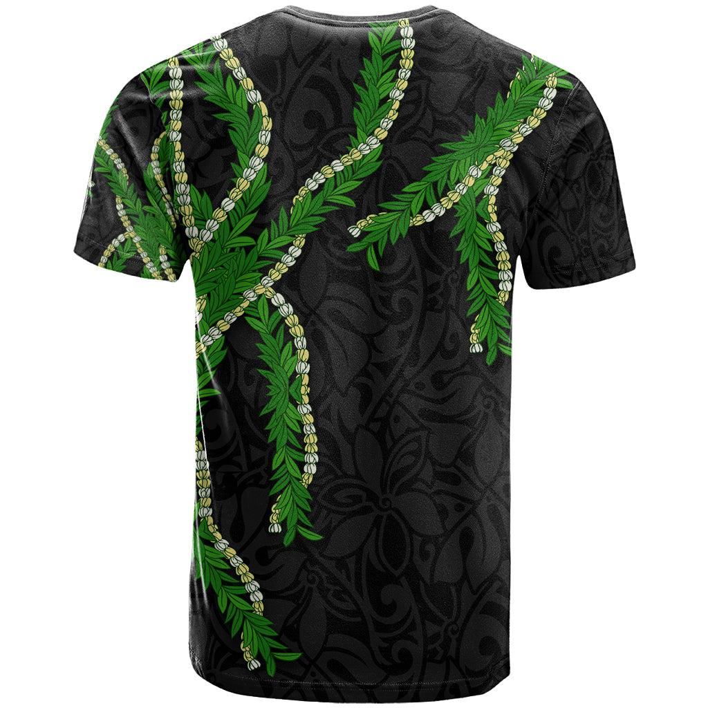 Hawaii Maile Lei T Shirt Aloha Black Color LT03 - Polynesian Pride