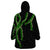 Hawaii Maile Lei Wearable Blanket Hoodie Aloha Black Color