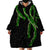 Hawaii Maile Lei Wearable Blanket Hoodie Aloha Black Color