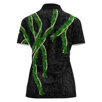 Hawaii Maile Lei Women Polo Shirt Aloha Black Color LT03 - Polynesian Pride
