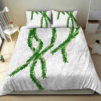 Hawaii Maile Lei Bedding Set Aloha White Color LT03 - Polynesian Pride