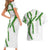 Hawaii Maile Lei Couples Matching Short Sleeve Bodycon Dress and Hawaiian Shirt Aloha White Color