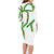 Hawaii Maile Lei Family Matching Long Sleeve Bodycon Dress and Hawaiian Shirt Aloha White Color