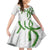 Hawaii Maile Lei Family Matching Short Sleeve Bodycon Dress and Hawaiian Shirt Aloha White Color