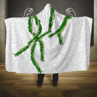 Hawaii Maile Lei Hooded Blanket Aloha White Color LT03 One Size White - Polynesian Pride
