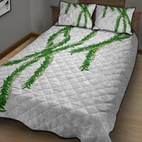 Hawaii Maile Lei Quilt Bed Set Aloha White Color LT03 - Polynesian Pride
