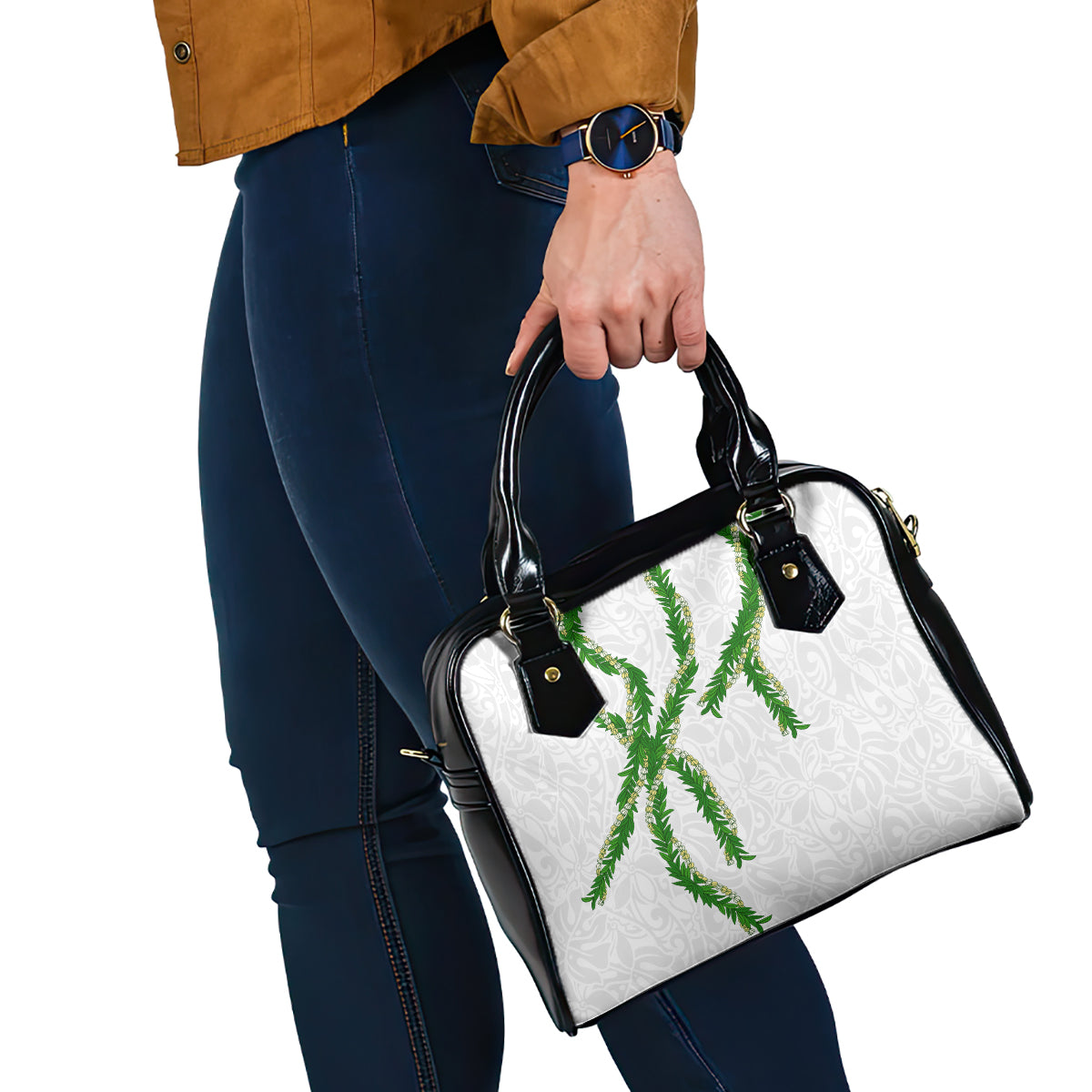 Hawaii Maile Lei Shoulder Handbag Aloha White Color LT03 - Polynesian Pride