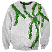 Hawaii Maile Lei Sweatshirt Aloha White Color LT03 Unisex White - Polynesian Pride