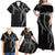 Hawaii Maile Lei Family Matching Off Shoulder Maxi Dress and Hawaiian Shirt Aloha Grayscale Color