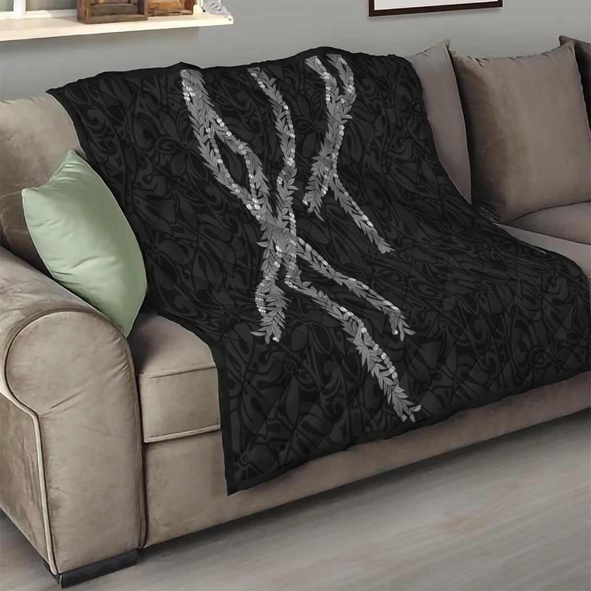 Hawaii Maile Lei Quilt Aloha Grayscale Color LT03 - Polynesian Pride
