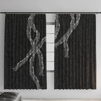 Hawaii Maile Lei Window Curtain Aloha Grayscale Color LT03 With Hooks Grayscale - Polynesian Pride