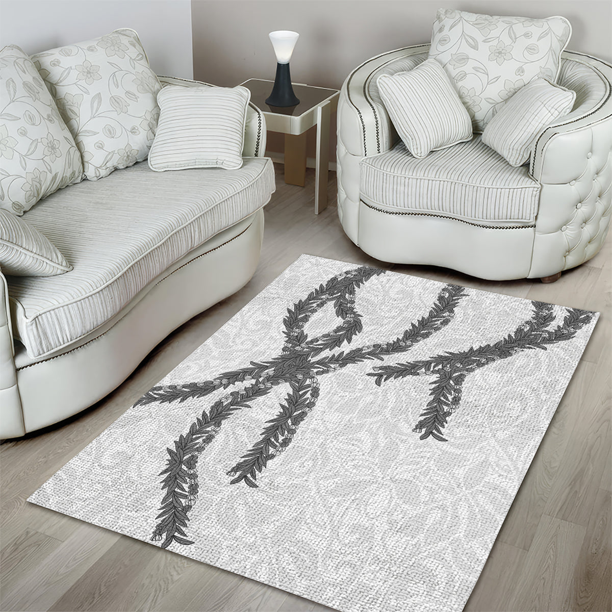 Hawaii Maile Lei Area Rug Aloha The Grey Color LT03 - Polynesian Pride
