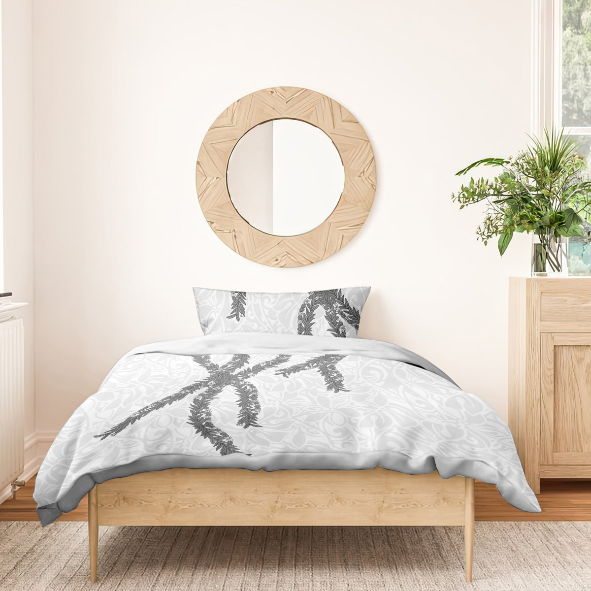 Hawaii Maile Lei Bedding Set Aloha The Grey Color LT03 - Polynesian Pride