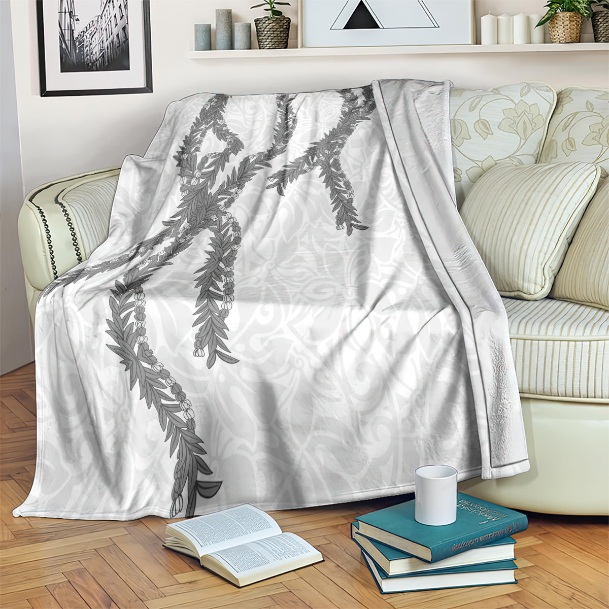 Hawaii Maile Lei Blanket Aloha The Grey Color LT03 Grey - Polynesian Pride