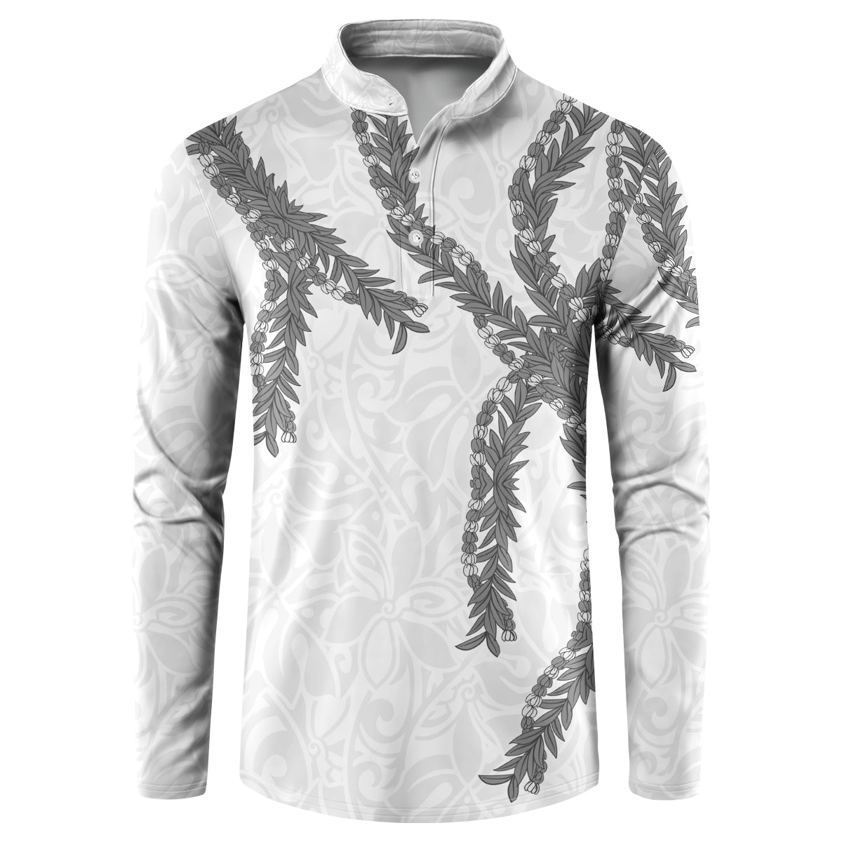 Hawaii Maile Lei Button Sweatshirt Aloha The Grey Color LT03 Grey - Polynesian Pride