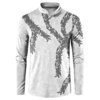 Hawaii Maile Lei Button Sweatshirt Aloha The Grey Color LT03 Grey - Polynesian Pride