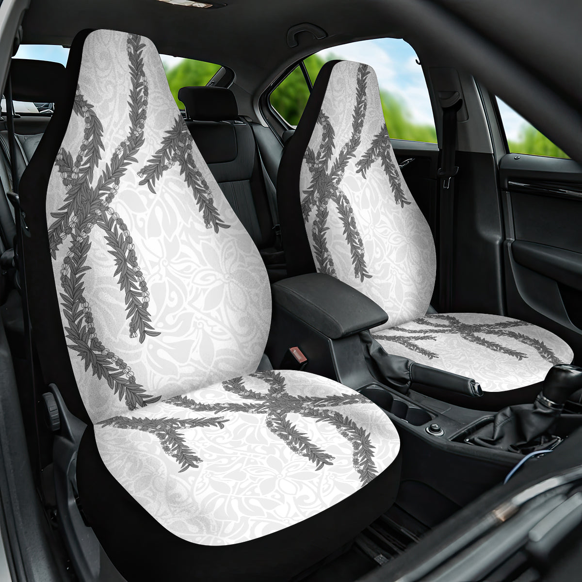 Hawaii Maile Lei Car Seat Cover Aloha The Grey Color LT03 One Size Grey - Polynesian Pride