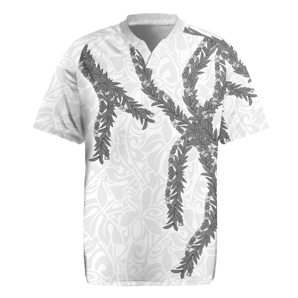 Hawaii Maile Lei Rugby Jersey Aloha The Grey Color LT03 Grey - Polynesian Pride