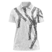 Hawaii Maile Lei Women Polo Shirt Aloha The Grey Color LT03 Female Grey - Polynesian Pride