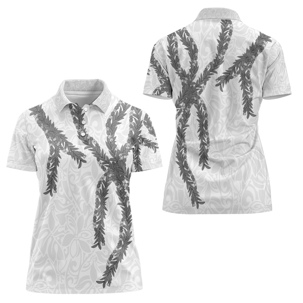 Hawaii Maile Lei Women Polo Shirt Aloha The Grey Color LT03 - Polynesian Pride