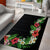 Hawaii Tropical Flowers and Leaves Area Rug Tapa Pattern Colorful Mode