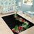 Hawaii Tropical Flowers and Leaves Area Rug Tapa Pattern Colorful Mode