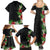 Hawaii Tropical Flowers and Leaves Family Matching Summer Maxi Dress and Hawaiian Shirt Tapa Pattern Colorful Mode