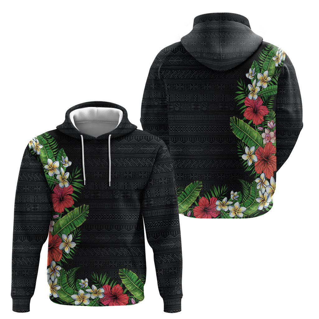 Hawaii Tropical Flowers and Leaves Hoodie Tapa Pattern Colorful Mode LT03 - Polynesian Pride