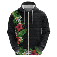 Hawaii Tropical Flowers and Leaves Hoodie Tapa Pattern Colorful Mode LT03 - Polynesian Pride