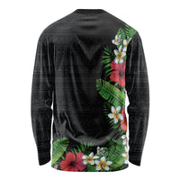 Hawaii Tropical Flowers and Leaves Long Sleeve Shirt Tapa Pattern Colorful Mode LT03 - Polynesian Pride