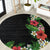 Hawaii Tropical Flowers and Leaves Round Carpet Tapa Pattern Colorful Mode